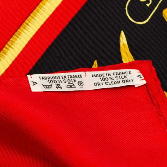 HERMES Authentic Red Silk Scarf - Picture 9 of 10